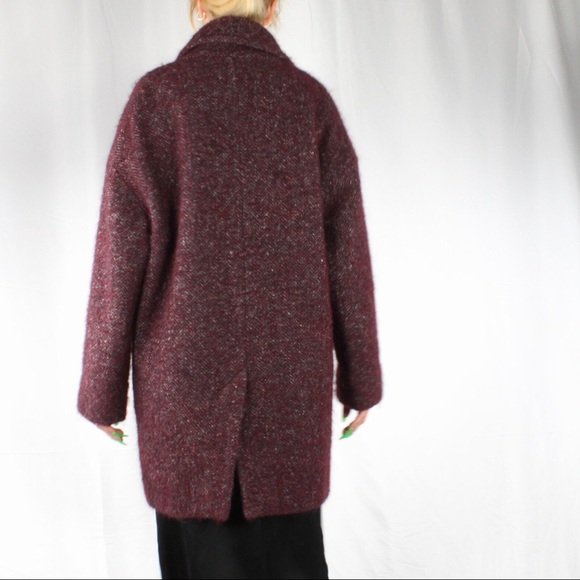 Isabel Marant Étole Alpaca Mohair Burgundy Coat - Picture 5 of 11